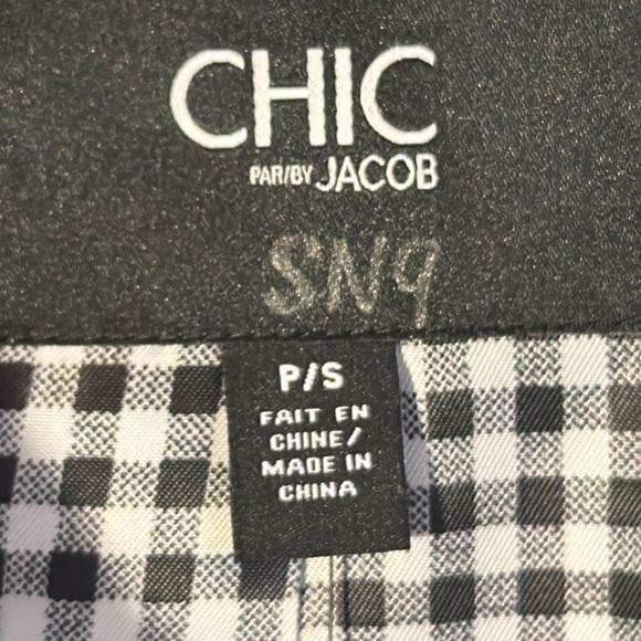 NWT CHIC BY JACOB WOMENS TRENCH COAT SIZE P/S BLACK - Picture 3 of 11